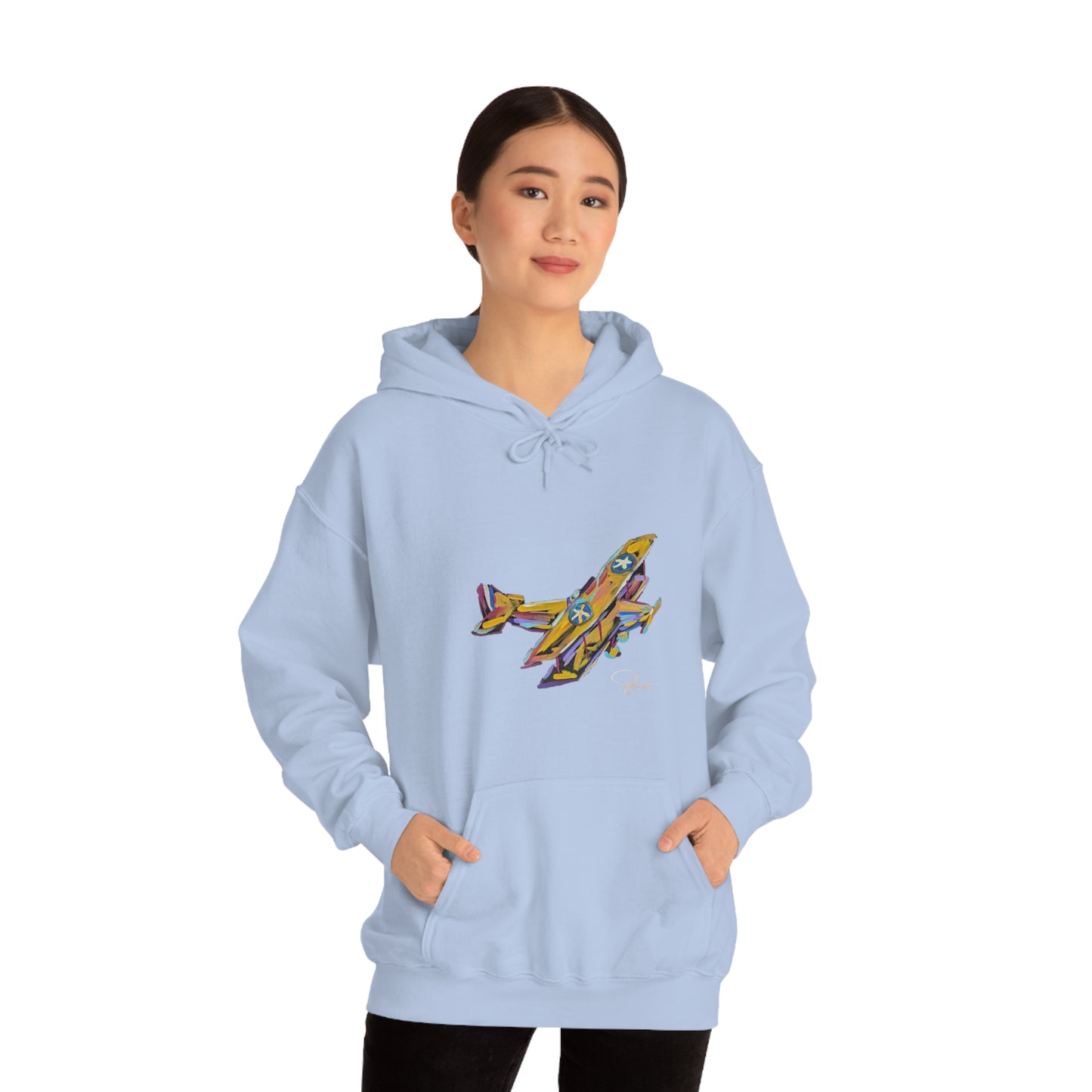 Fly High Towards Your Dreams Airplane Unisex Heavy Blend™ Hooded Sweatshirt | Patcasso