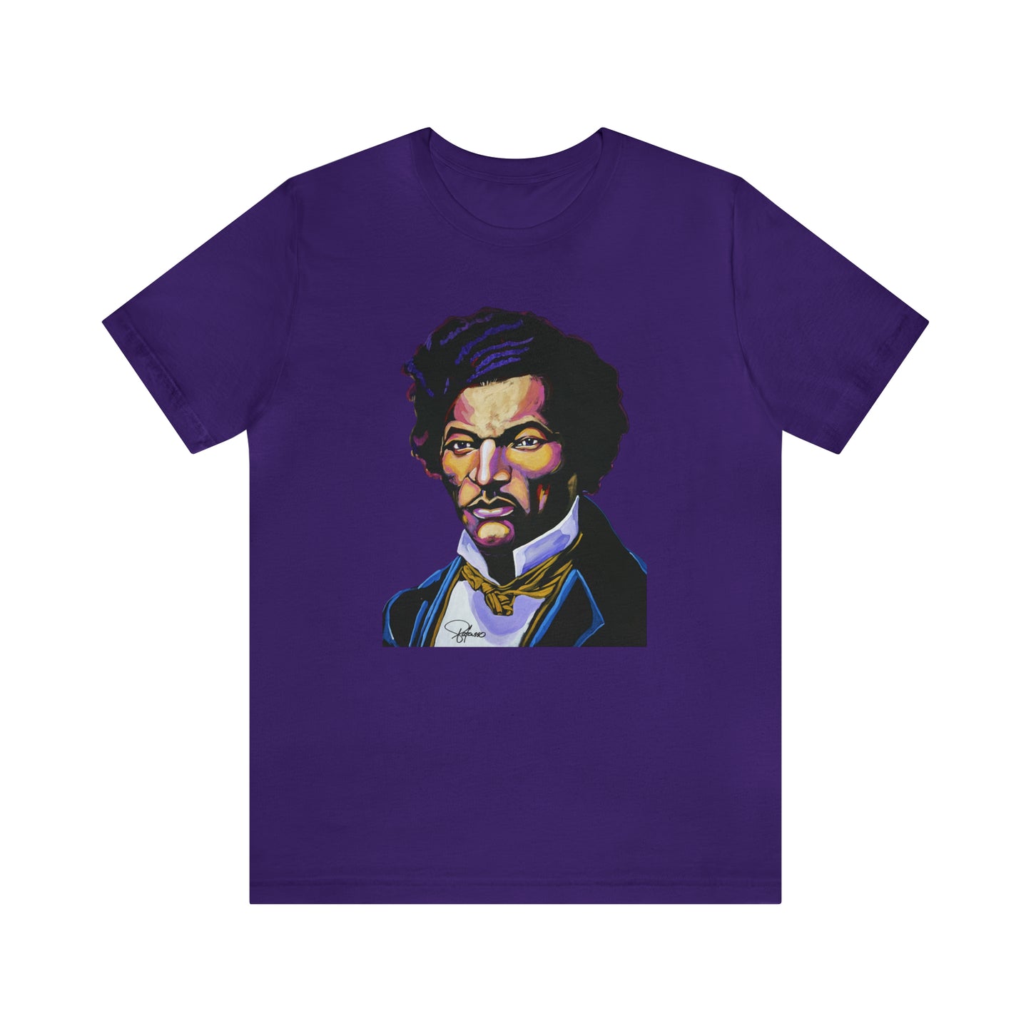 Frederick Douglass painted portrait Unisex Jersey Short Sleeve T-Shirt | Honor Black American Legends | Patcasso