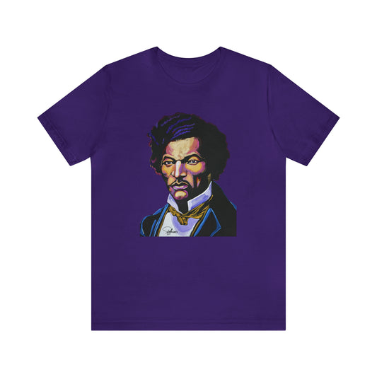 Frederick Douglass painted portrait Unisex Jersey Short Sleeve T-Shirt | Honor Black American Legends | Patcasso