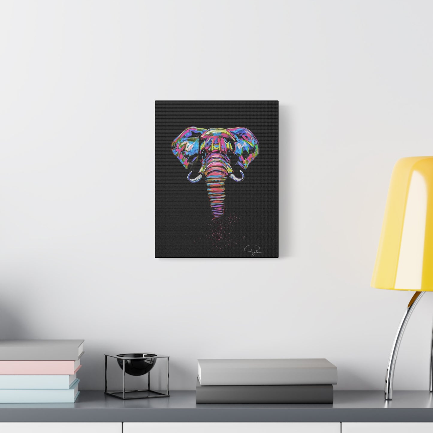 Elephant Painting Matte Canvas, Stretched, 1.25" | Patcasso