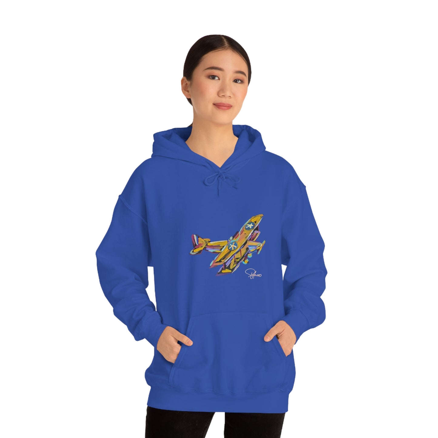 Fly High Towards Your Dreams Airplane Unisex Heavy Blend™ Hooded Sweatshirt | Patcasso