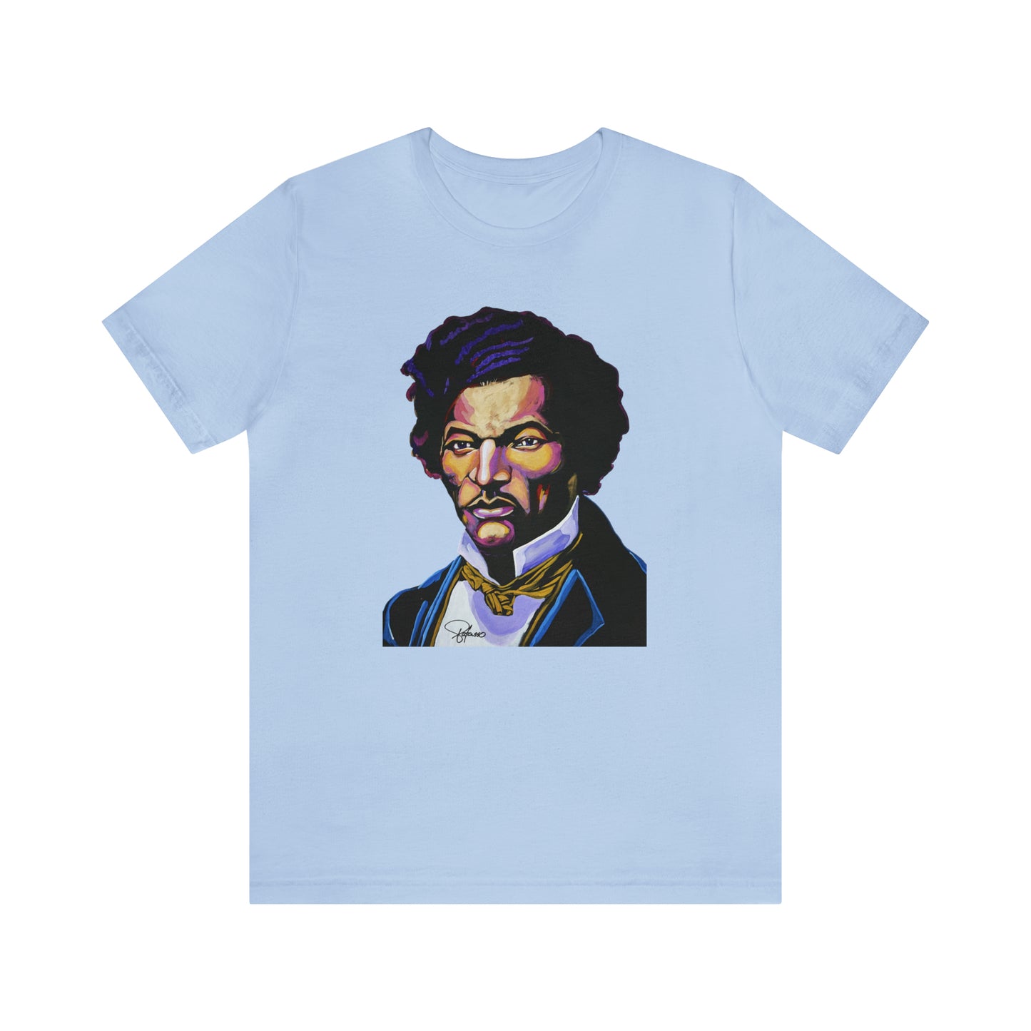 Frederick Douglass painted portrait Unisex Jersey Short Sleeve T-Shirt | Honor Black American Legends | Patcasso