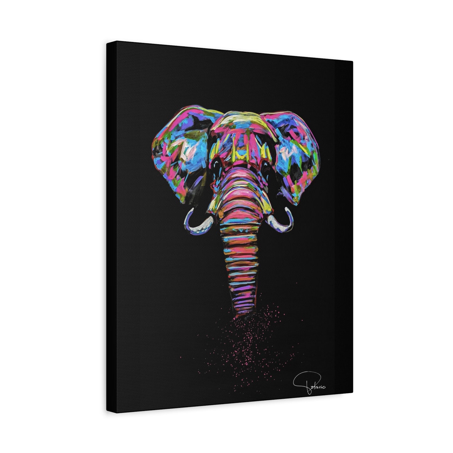 Elephant Painting Matte Canvas, Stretched, 1.25" | Patcasso