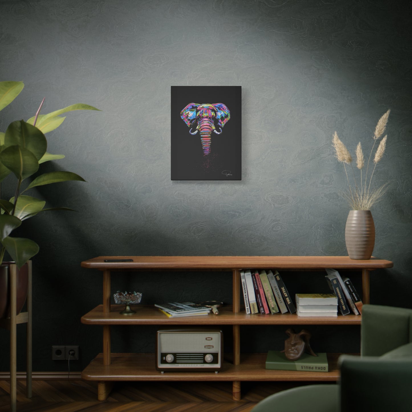 Elephant Painting Matte Canvas, Stretched, 1.25" | Patcasso
