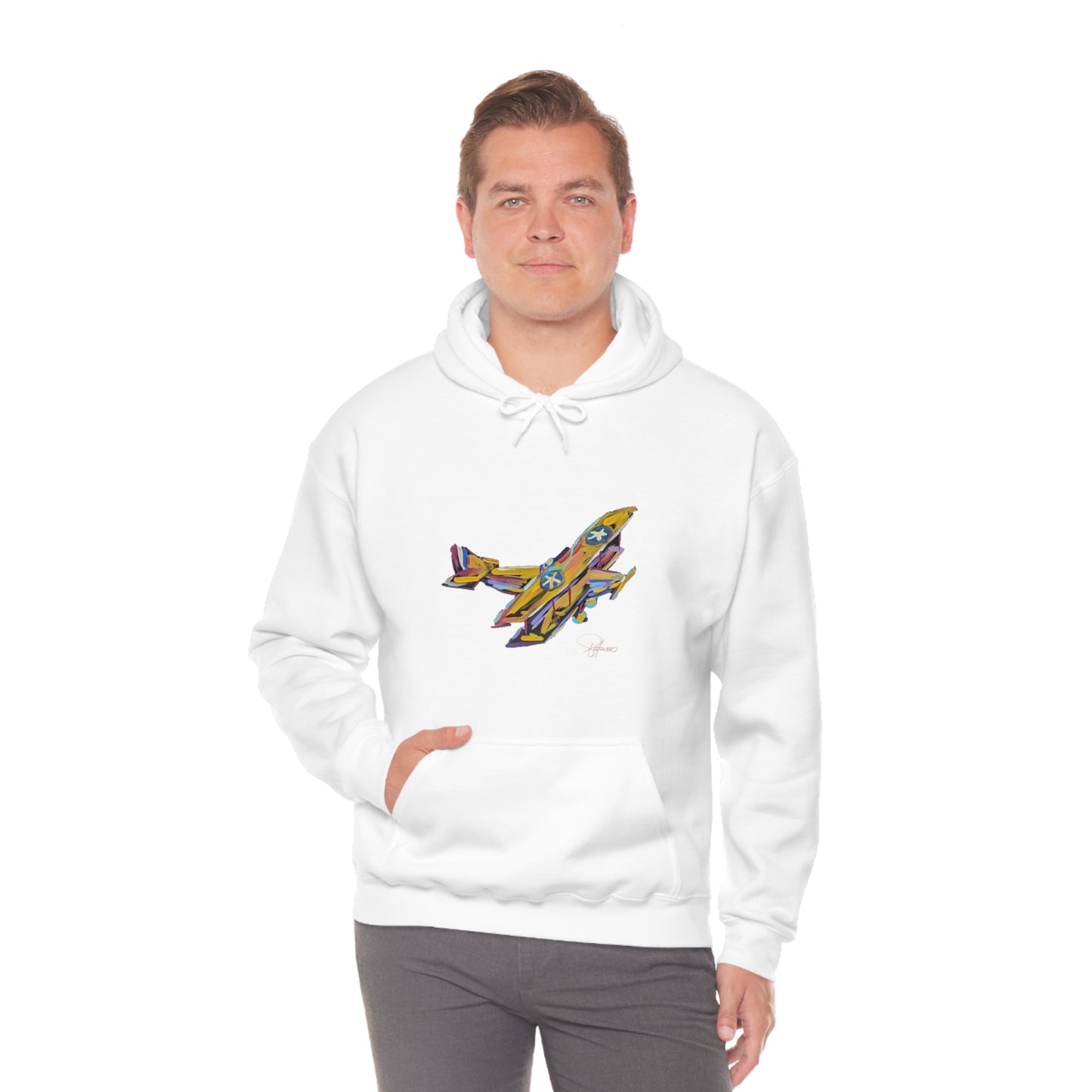 Fly High Towards Your Dreams Airplane Unisex Heavy Blend™ Hooded Sweatshirt | Patcasso