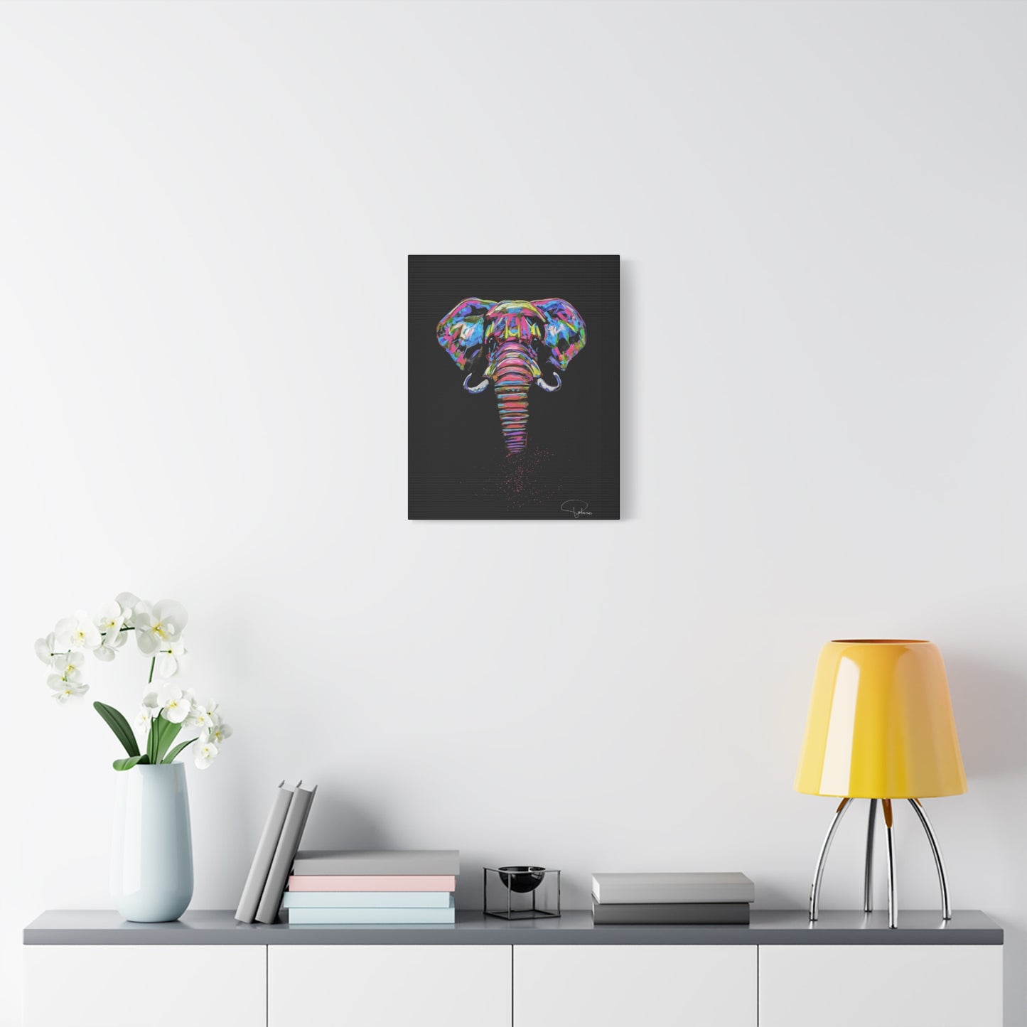 Elephant Painting Matte Canvas, Stretched, 1.25" | Patcasso