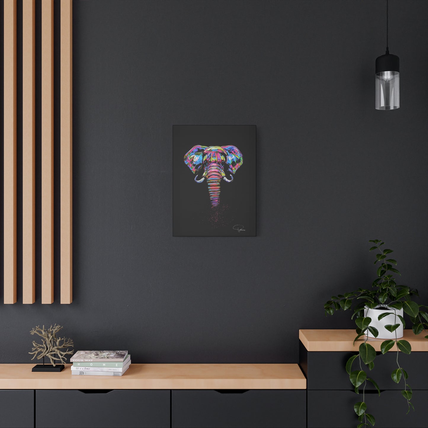 Elephant Painting Matte Canvas, Stretched, 1.25" | Patcasso