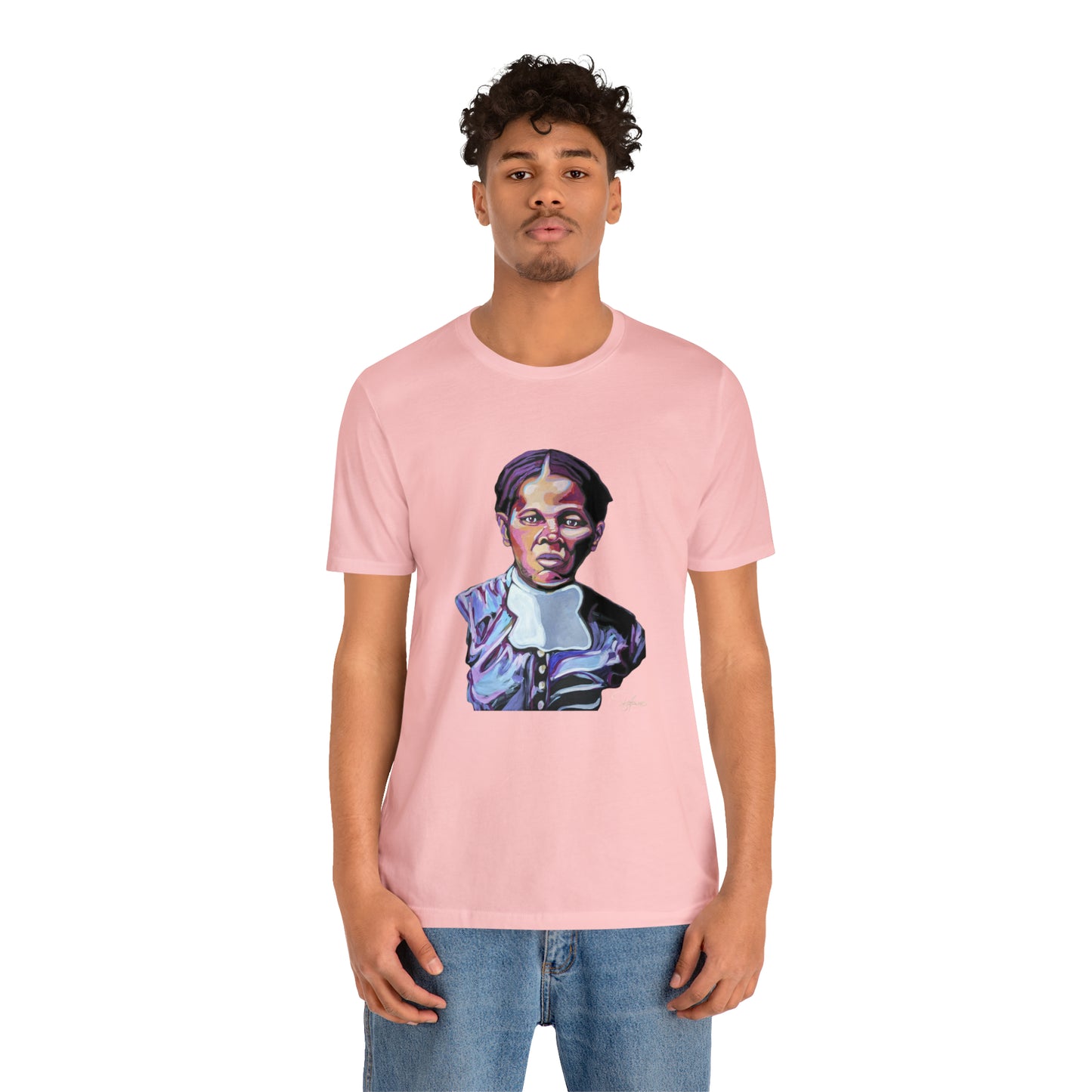 Harriet Tubman painted portrait Unisex Jersey Short Sleeve T-shirt | Honor Black American legends | Patcasso