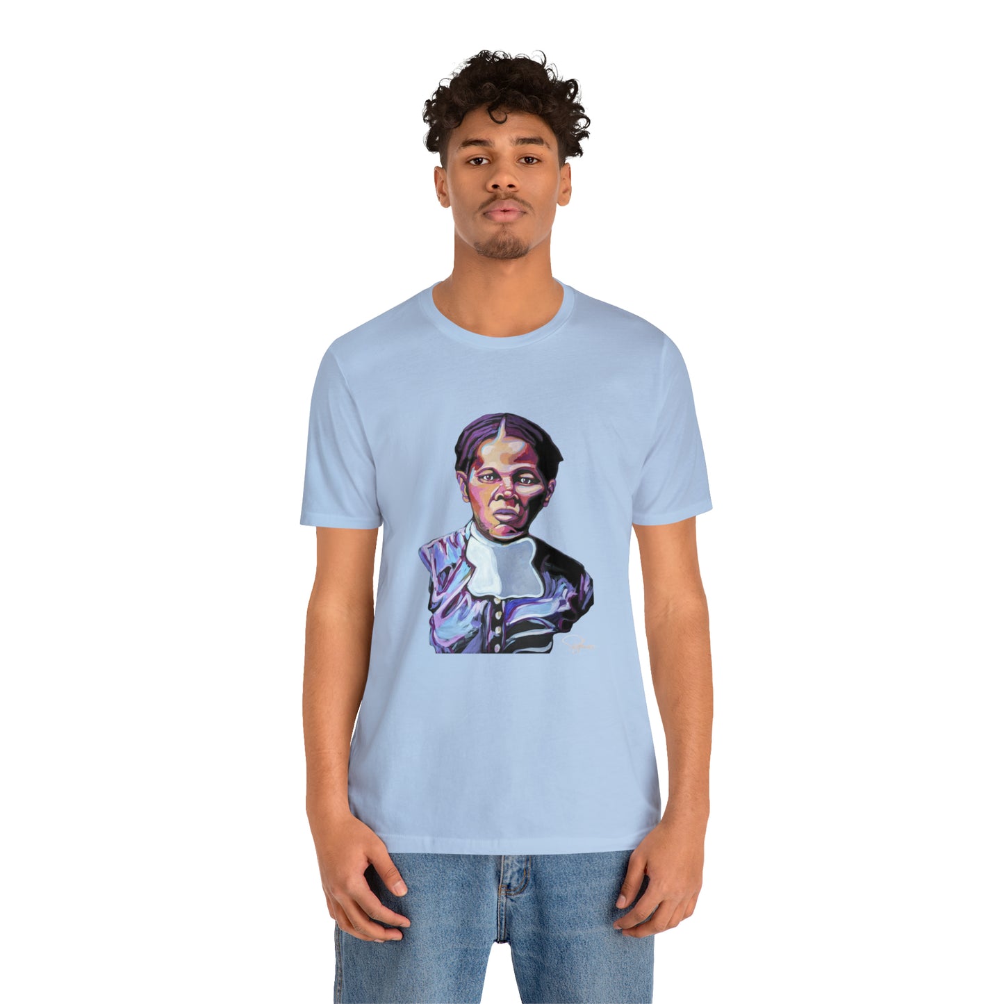 Harriet Tubman painted portrait Unisex Jersey Short Sleeve T-shirt | Honor Black American legends | Patcasso