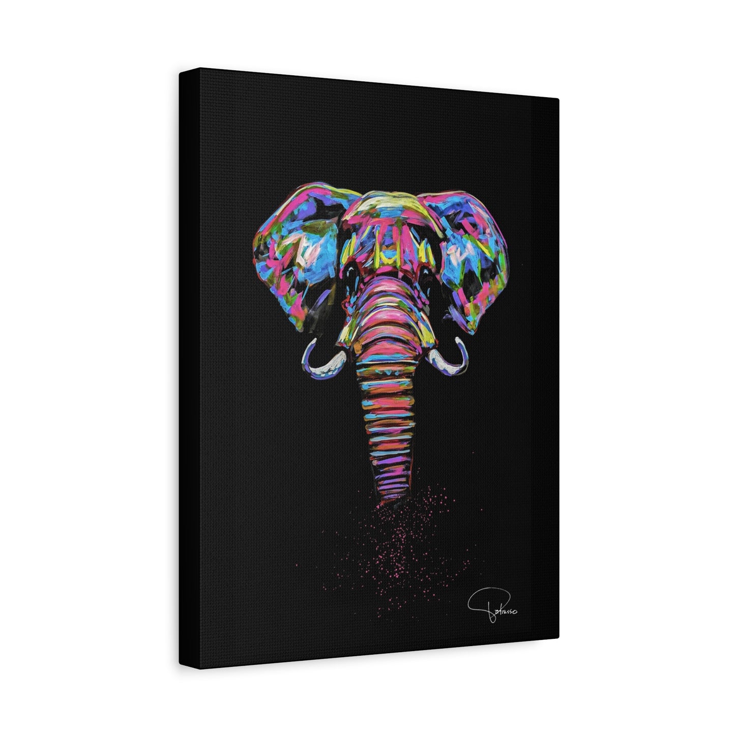 Elephant Painting Matte Canvas, Stretched, 1.25" | Patcasso