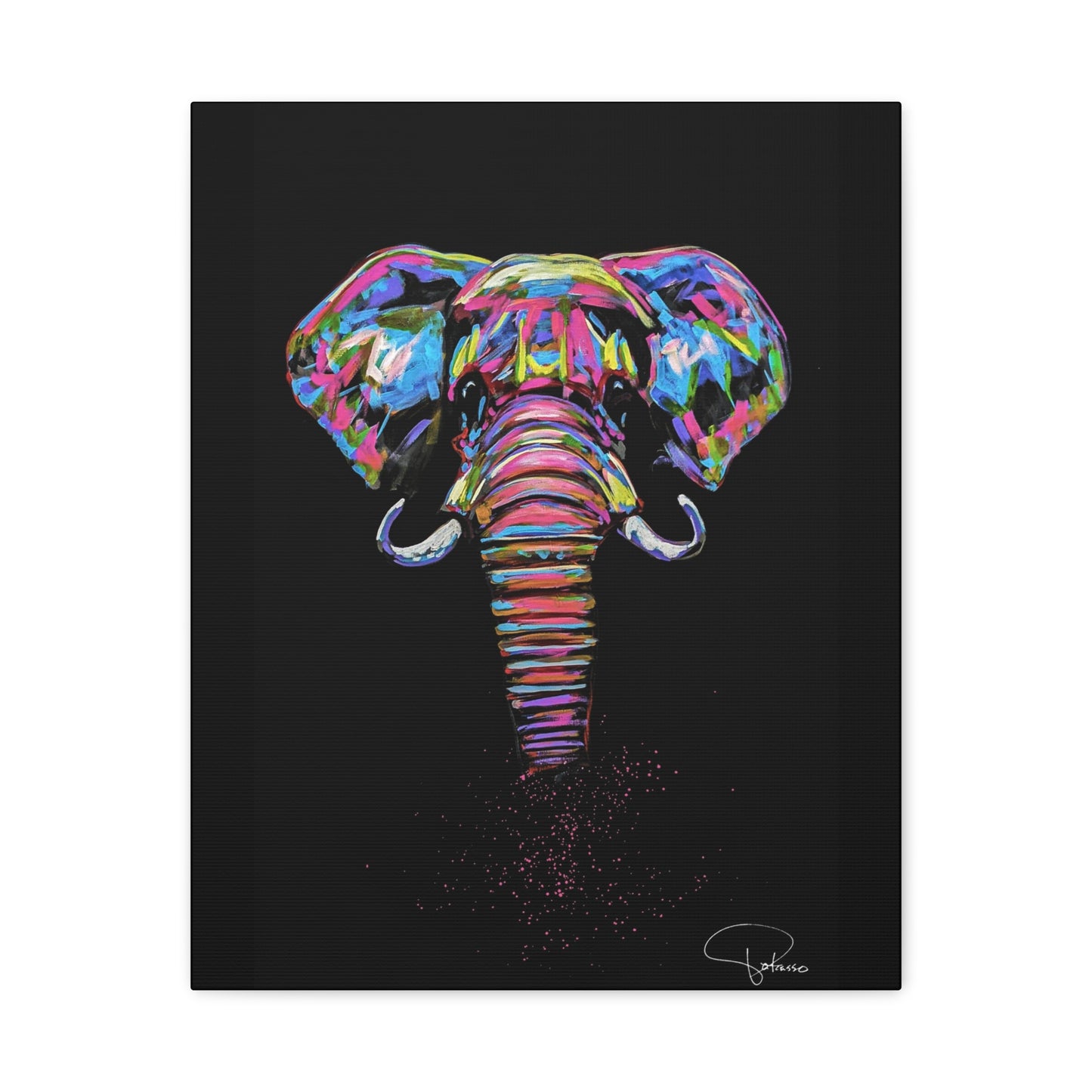 Elephant Painting Matte Canvas, Stretched, 1.25" | Patcasso