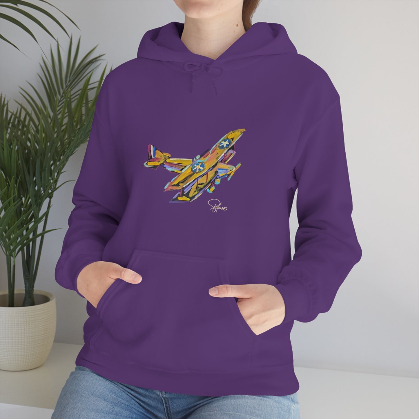 Fly High Towards Your Dreams Airplane Unisex Heavy Blend™ Hooded Sweatshirt | Patcasso