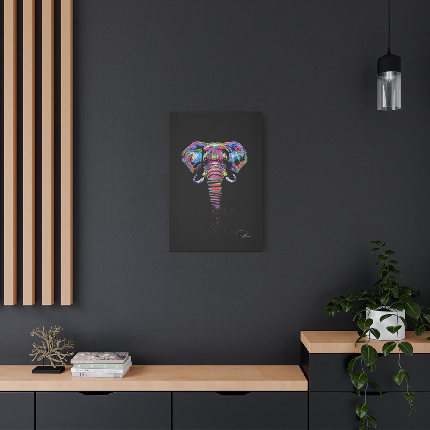 Elephant Painting Matte Canvas, Stretched, 1.25" | Patcasso