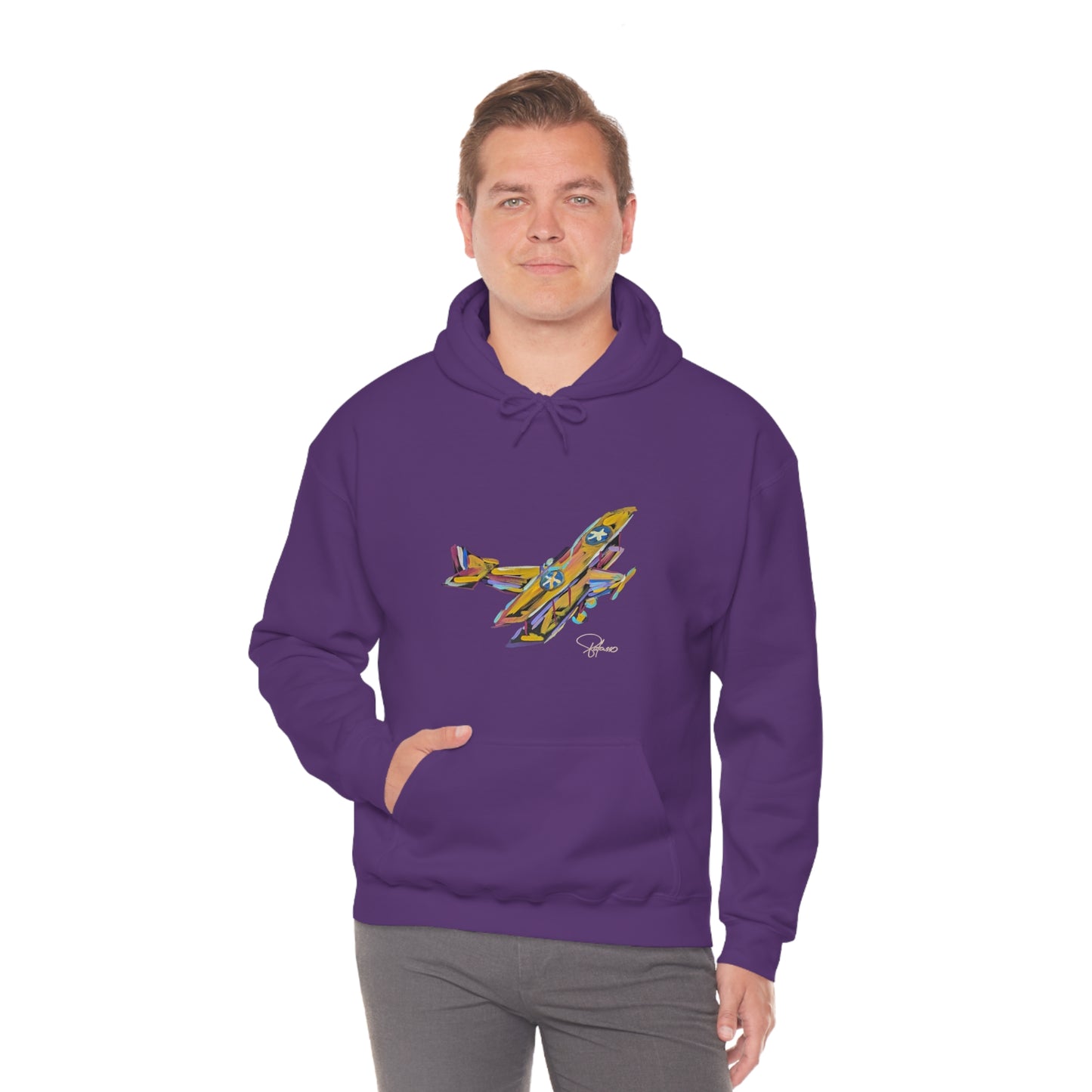 Fly High Towards Your Dreams Airplane Unisex Heavy Blend™ Hooded Sweatshirt | Patcasso