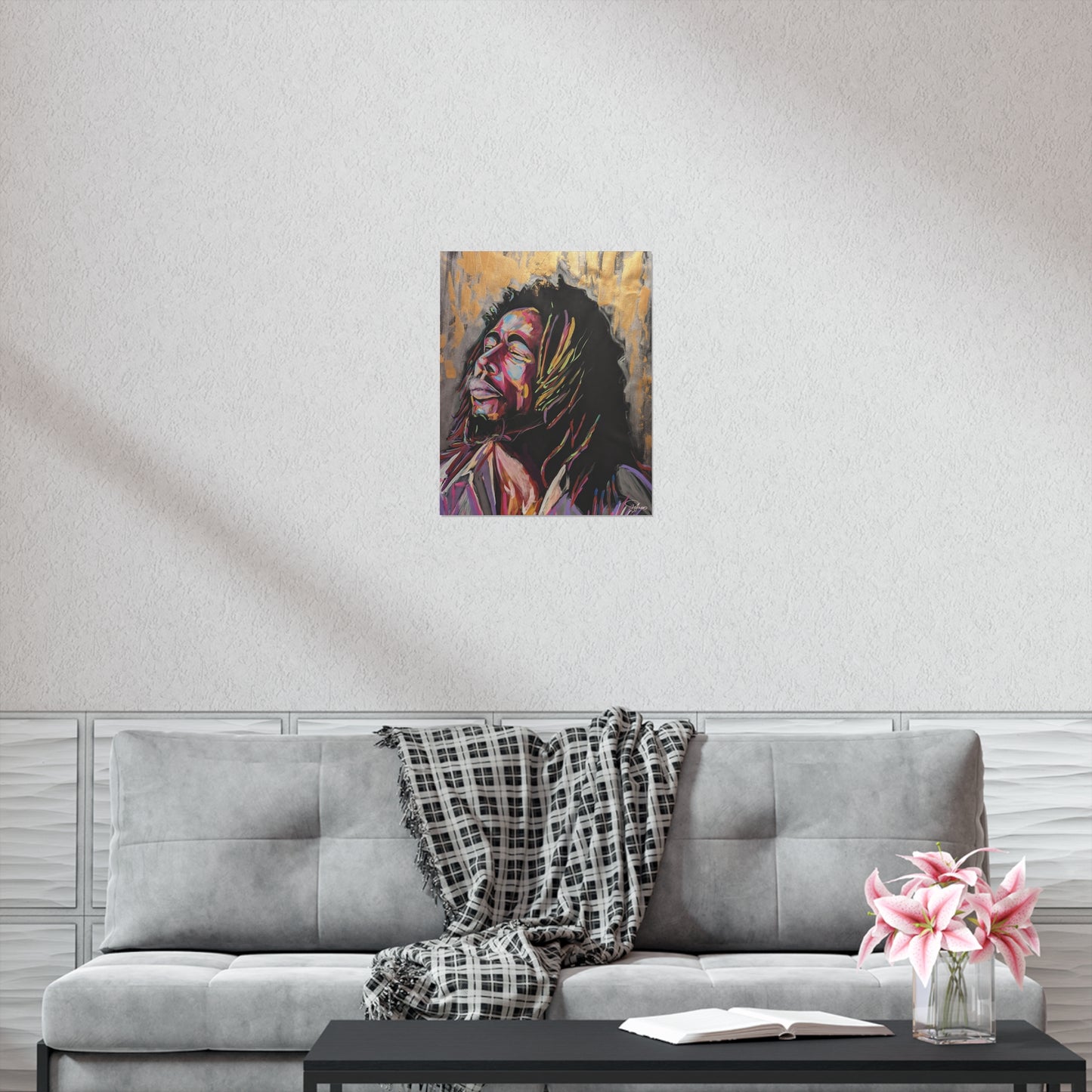 Premium Matte Vertical Posters Bob Marley Painted Portrait | Patcasso