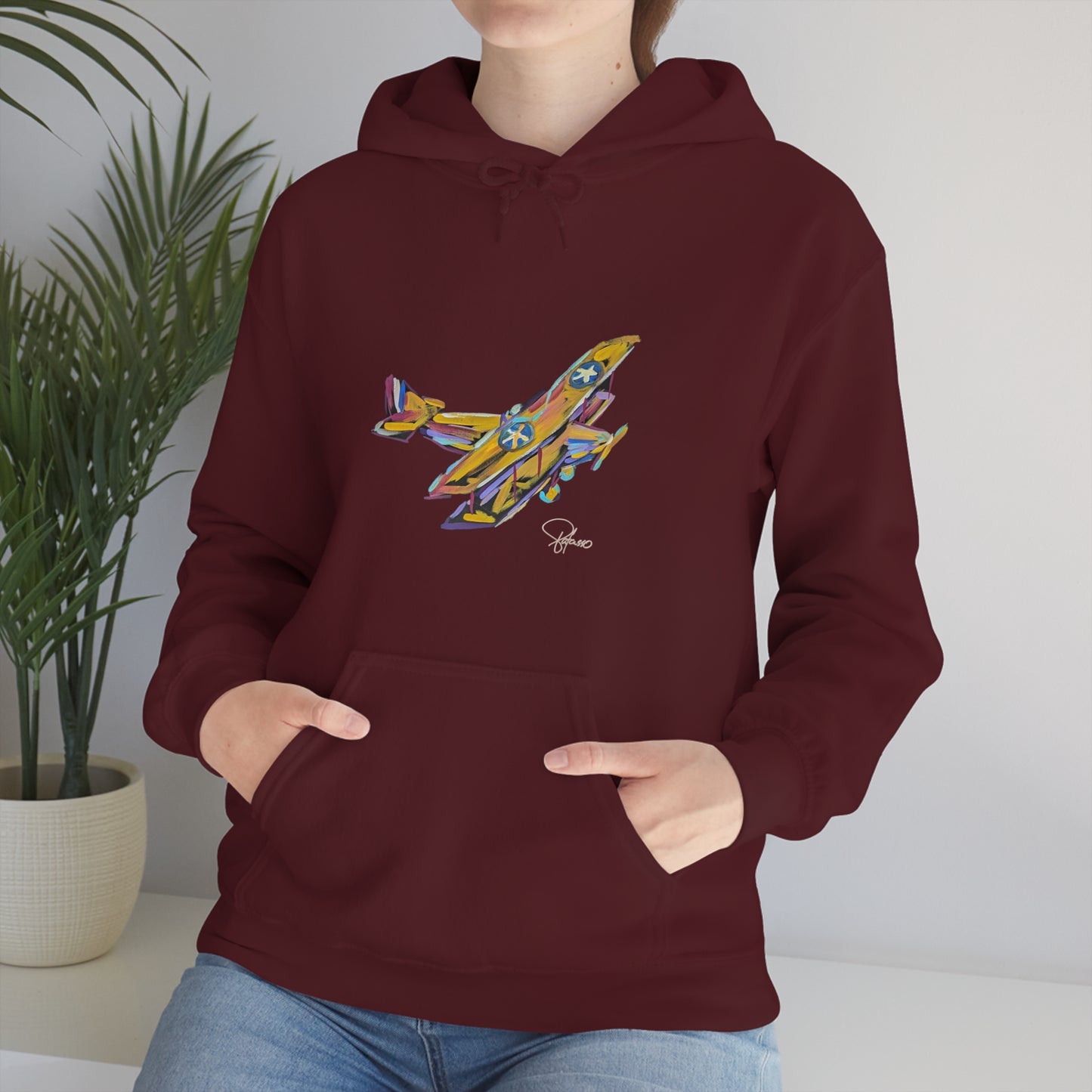 Fly High Towards Your Dreams Airplane Unisex Heavy Blend™ Hooded Sweatshirt | Patcasso