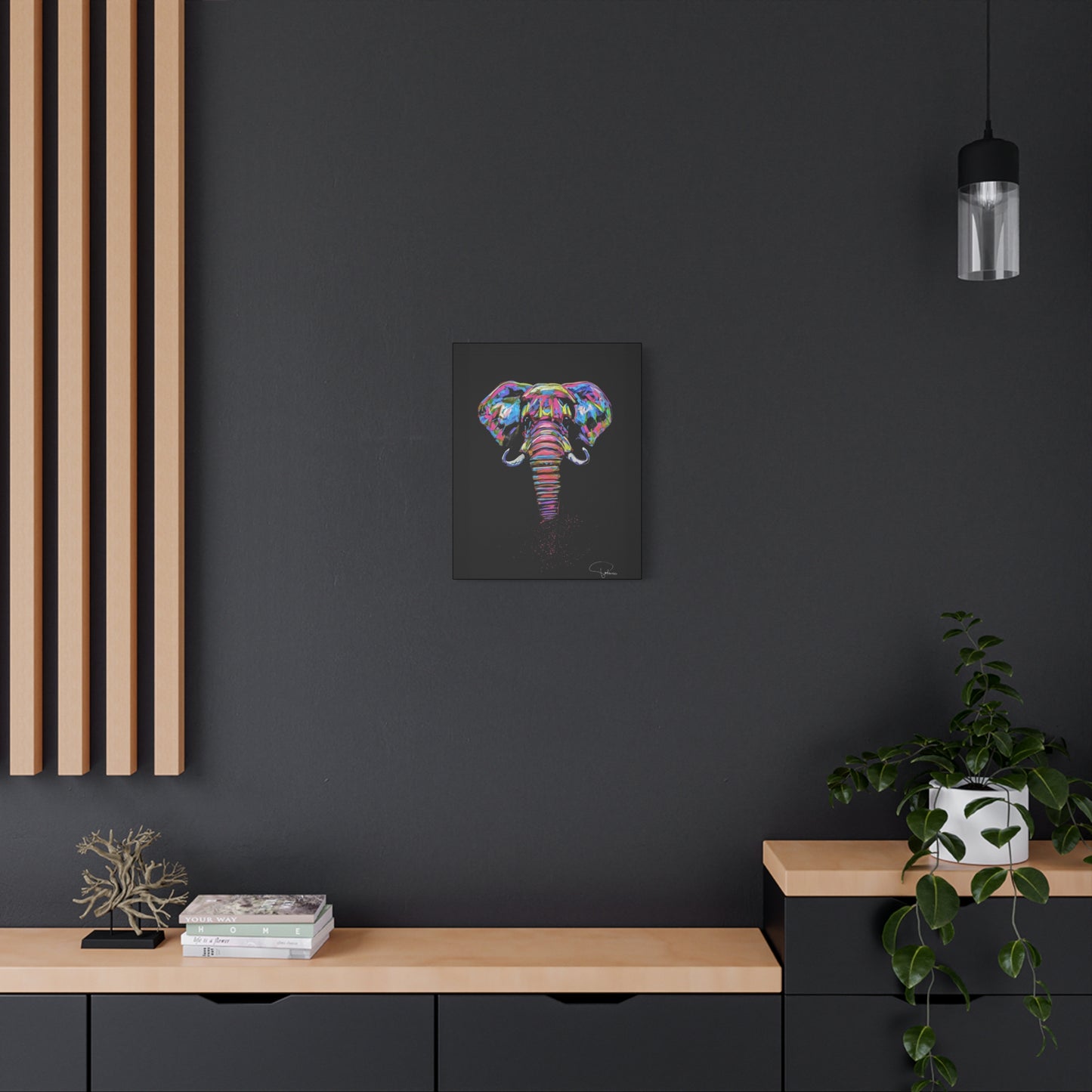 Elephant Painting Matte Canvas, Stretched, 1.25" | Patcasso