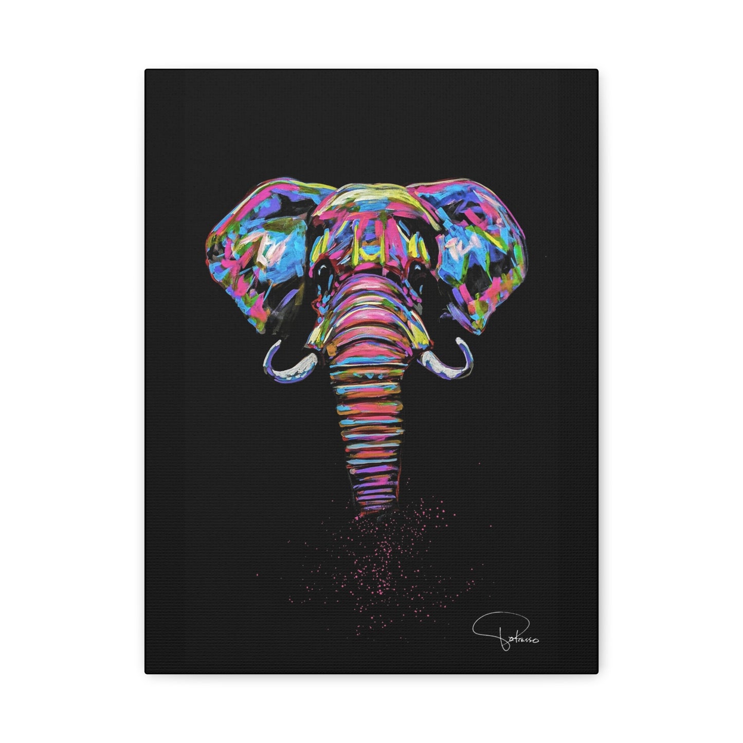 Elephant Painting Matte Canvas, Stretched, 1.25" | Patcasso