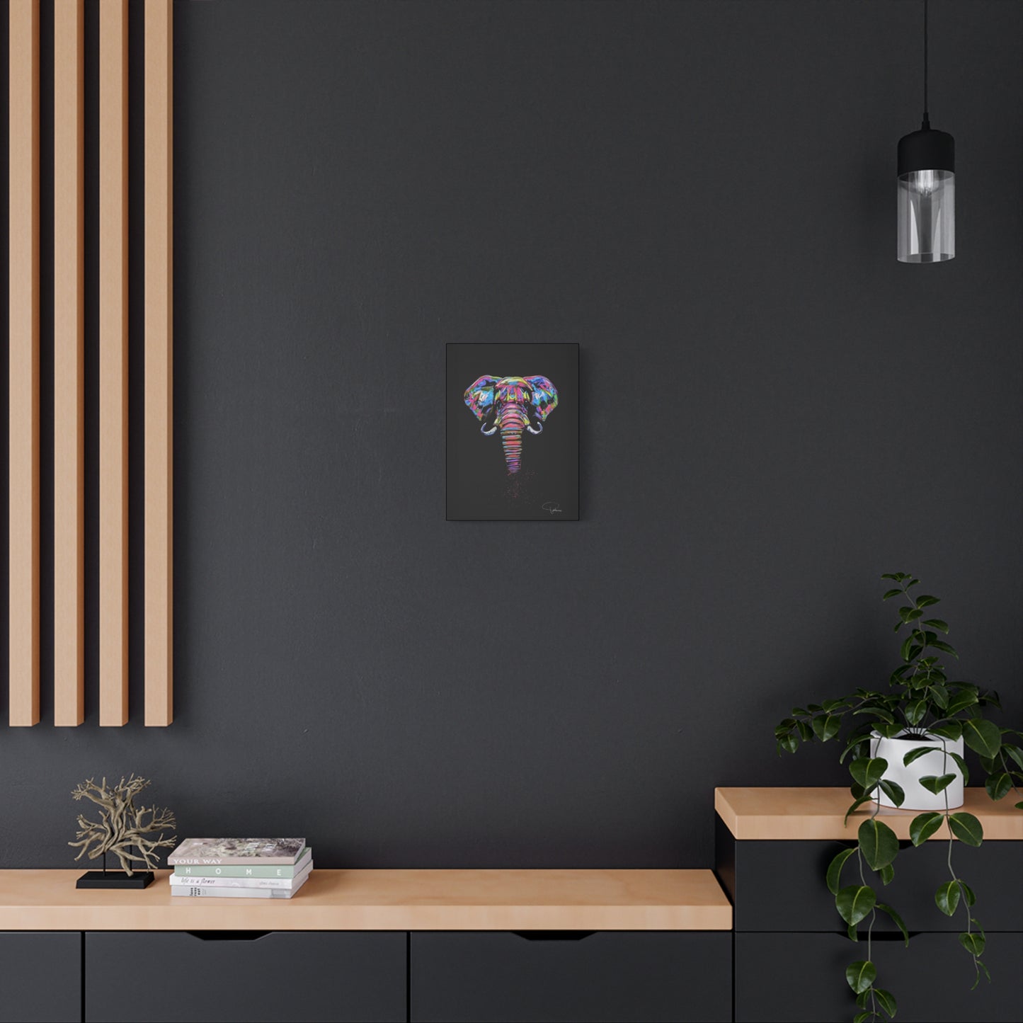Elephant Painting Matte Canvas, Stretched, 1.25" | Patcasso