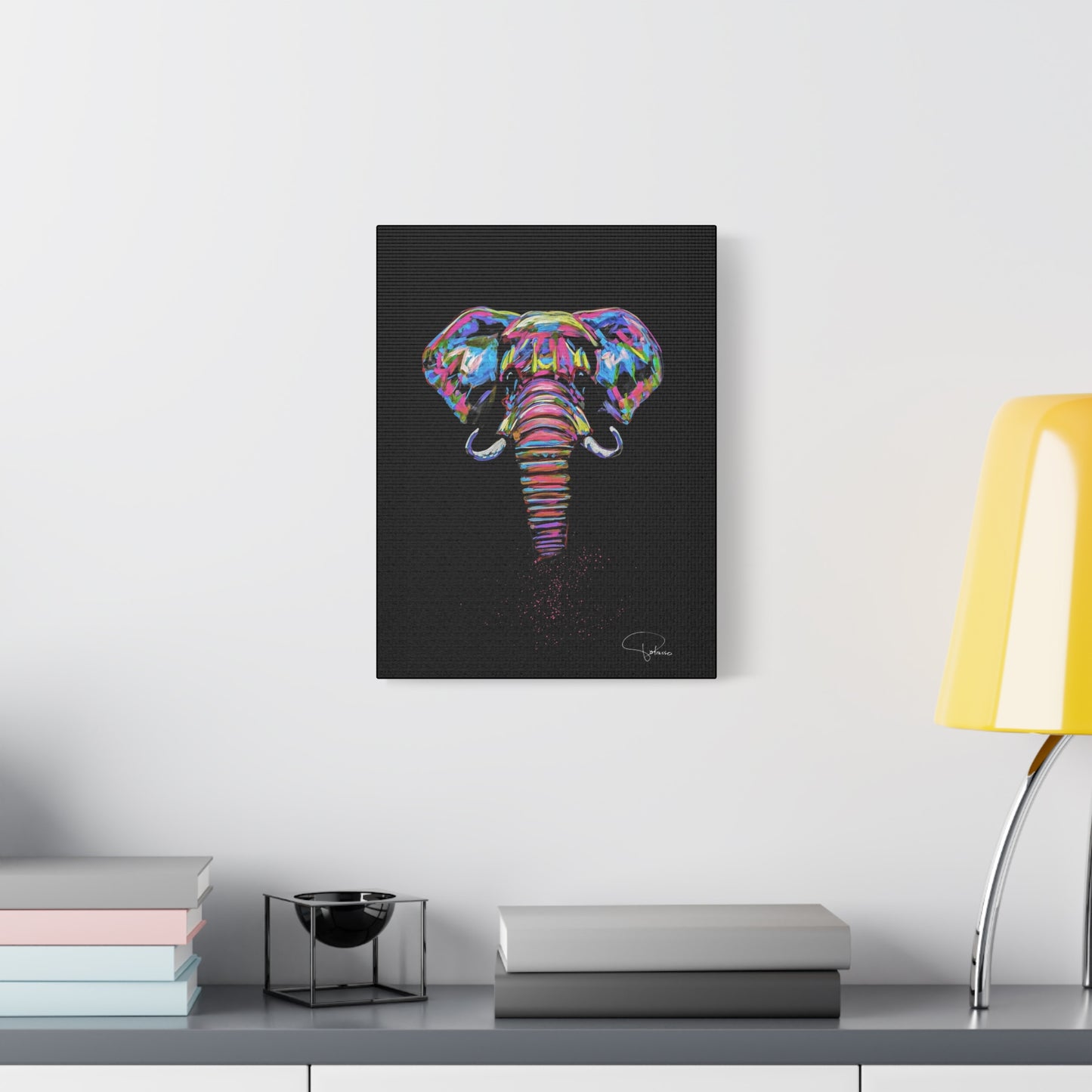 Elephant Painting Matte Canvas, Stretched, 1.25" | Patcasso