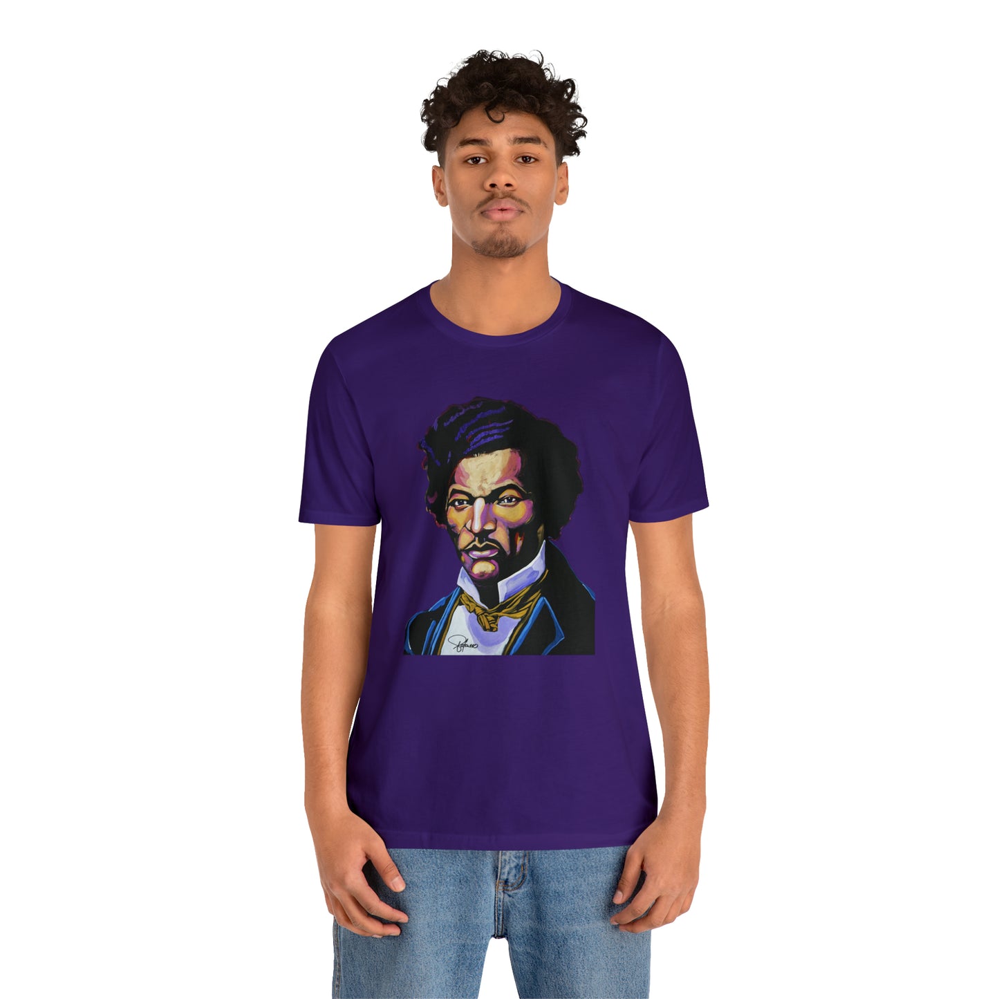 Frederick Douglass painted portrait Unisex Jersey Short Sleeve T-Shirt | Honor Black American Legends | Patcasso