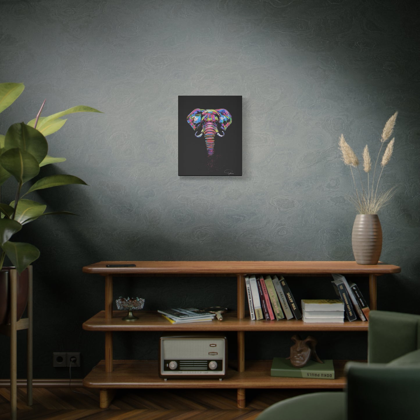 Elephant Painting Matte Canvas, Stretched, 1.25" | Patcasso
