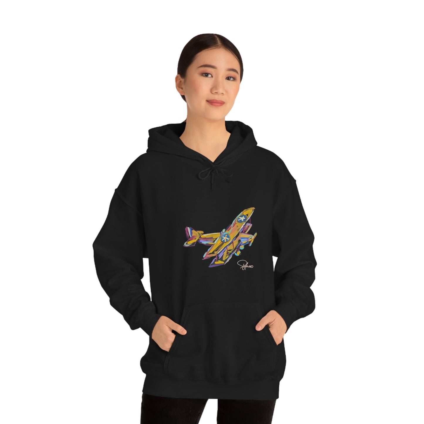 Fly High Towards Your Dreams Airplane Unisex Heavy Blend™ Hooded Sweatshirt | Patcasso