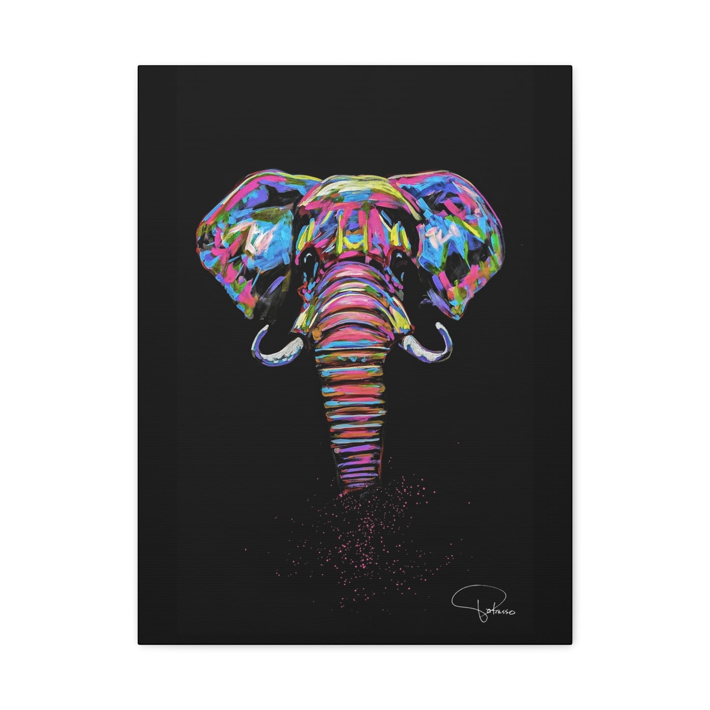 Elephant Painting Matte Canvas, Stretched, 1.25" | Patcasso