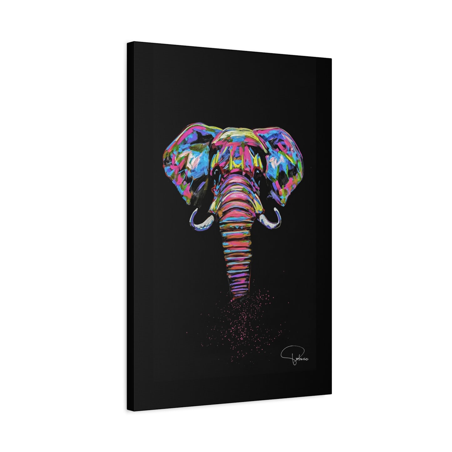 Elephant Painting Matte Canvas, Stretched, 1.25" | Patcasso