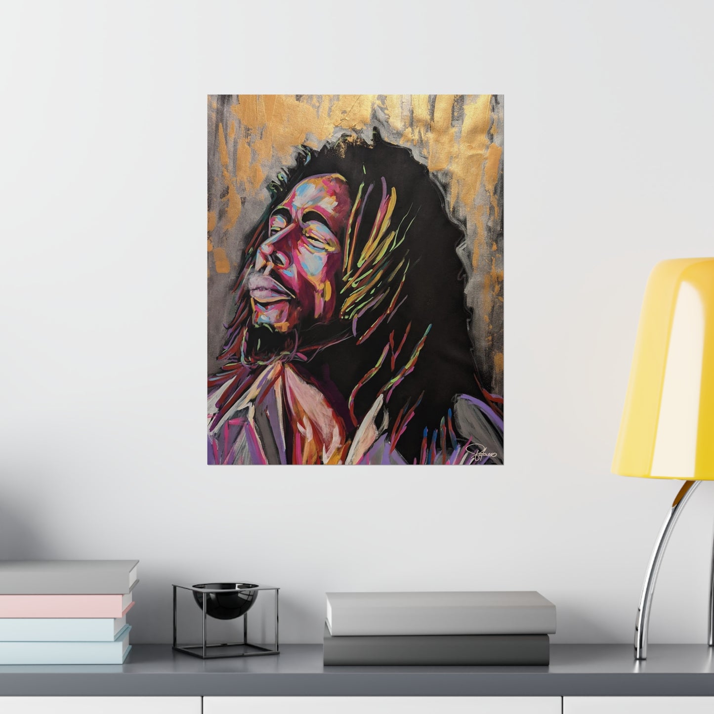 Premium Matte Vertical Posters Bob Marley Painted Portrait | Patcasso