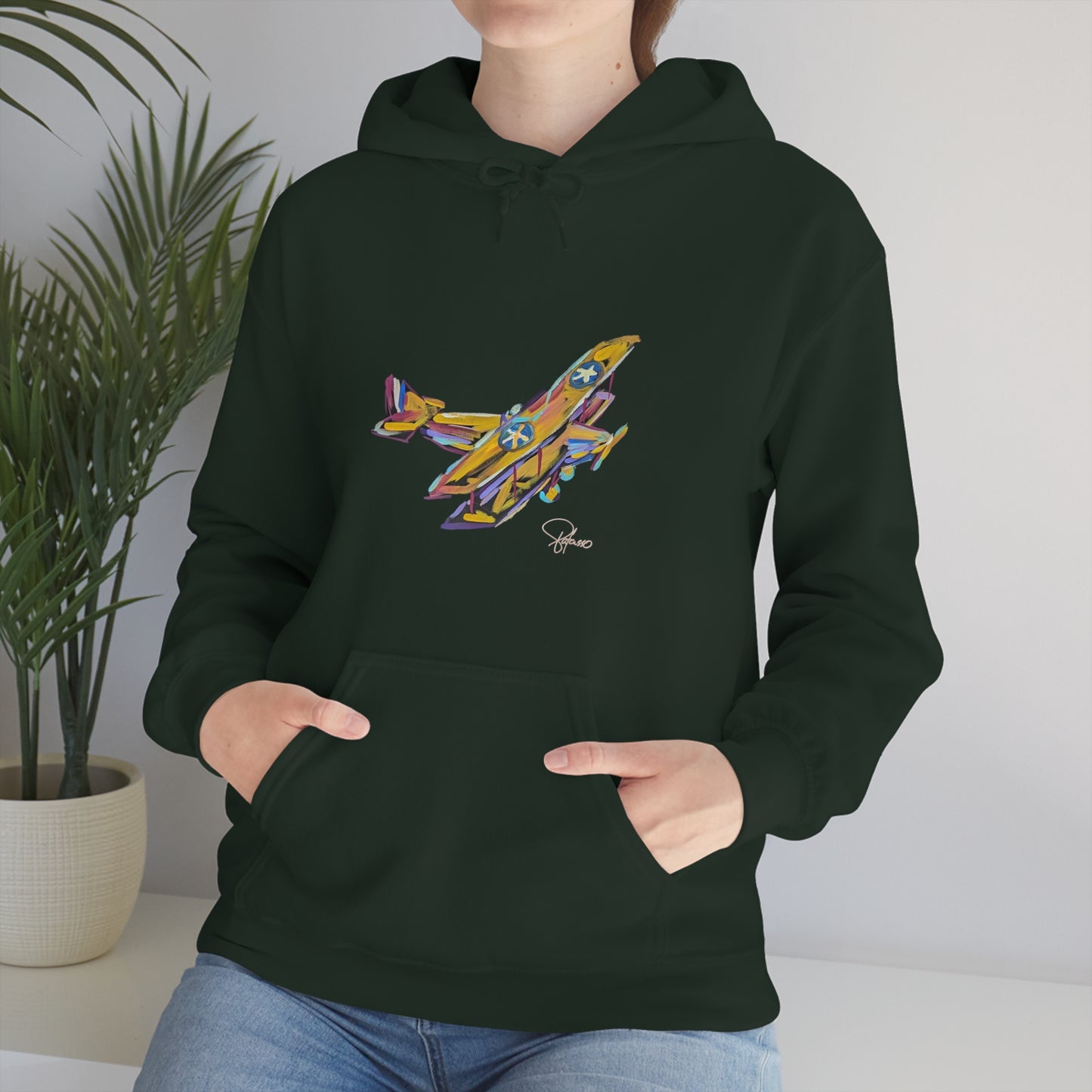 Fly High Towards Your Dreams Airplane Unisex Heavy Blend™ Hooded Sweatshirt | Patcasso