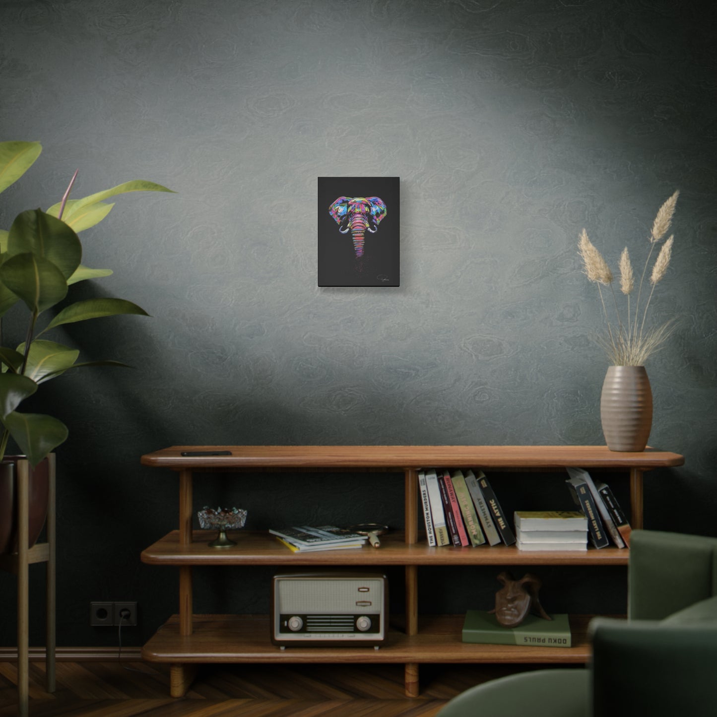 Elephant Painting Matte Canvas, Stretched, 1.25" | Patcasso