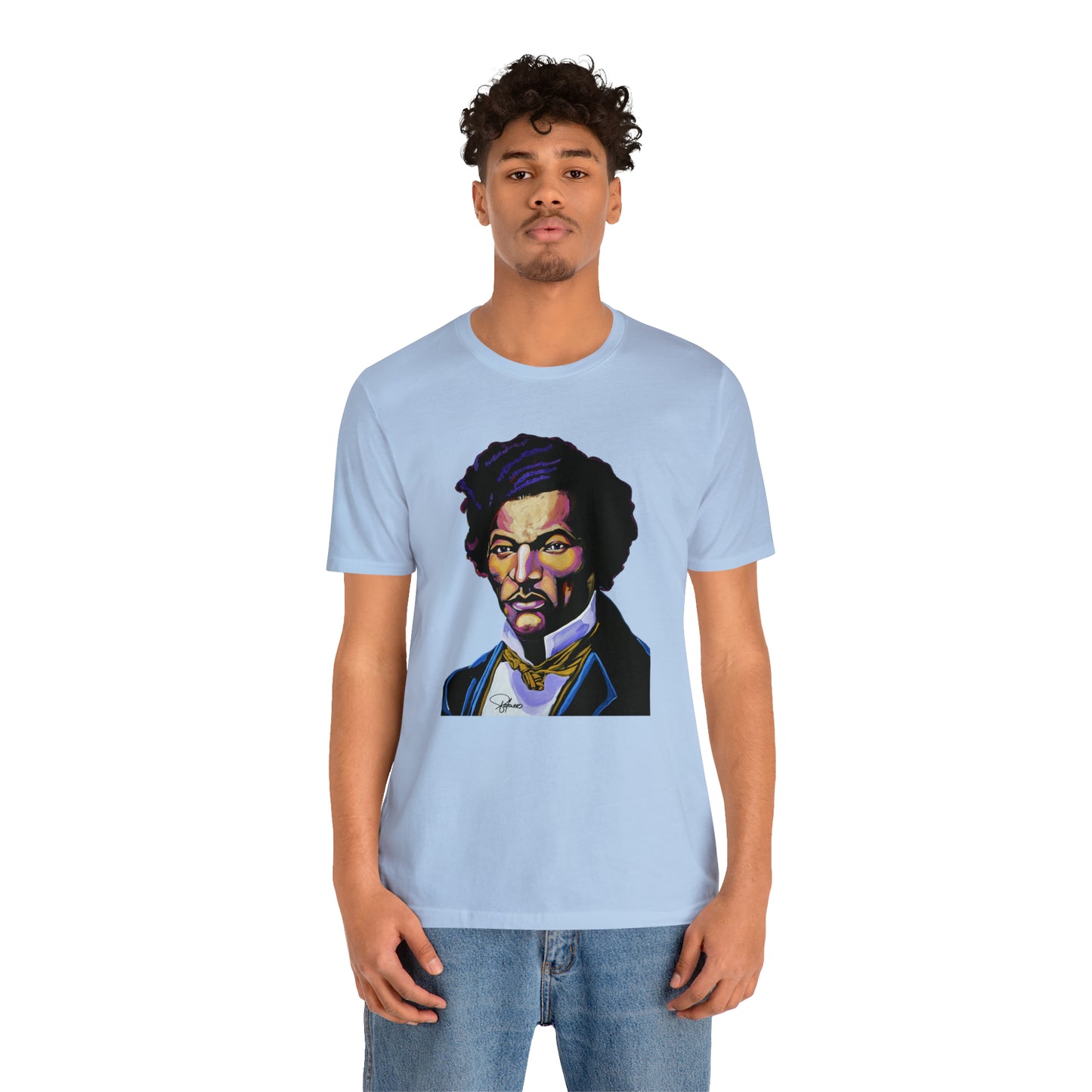 Frederick Douglass painted portrait Unisex Jersey Short Sleeve T-Shirt | Honor Black American Legends | Patcasso