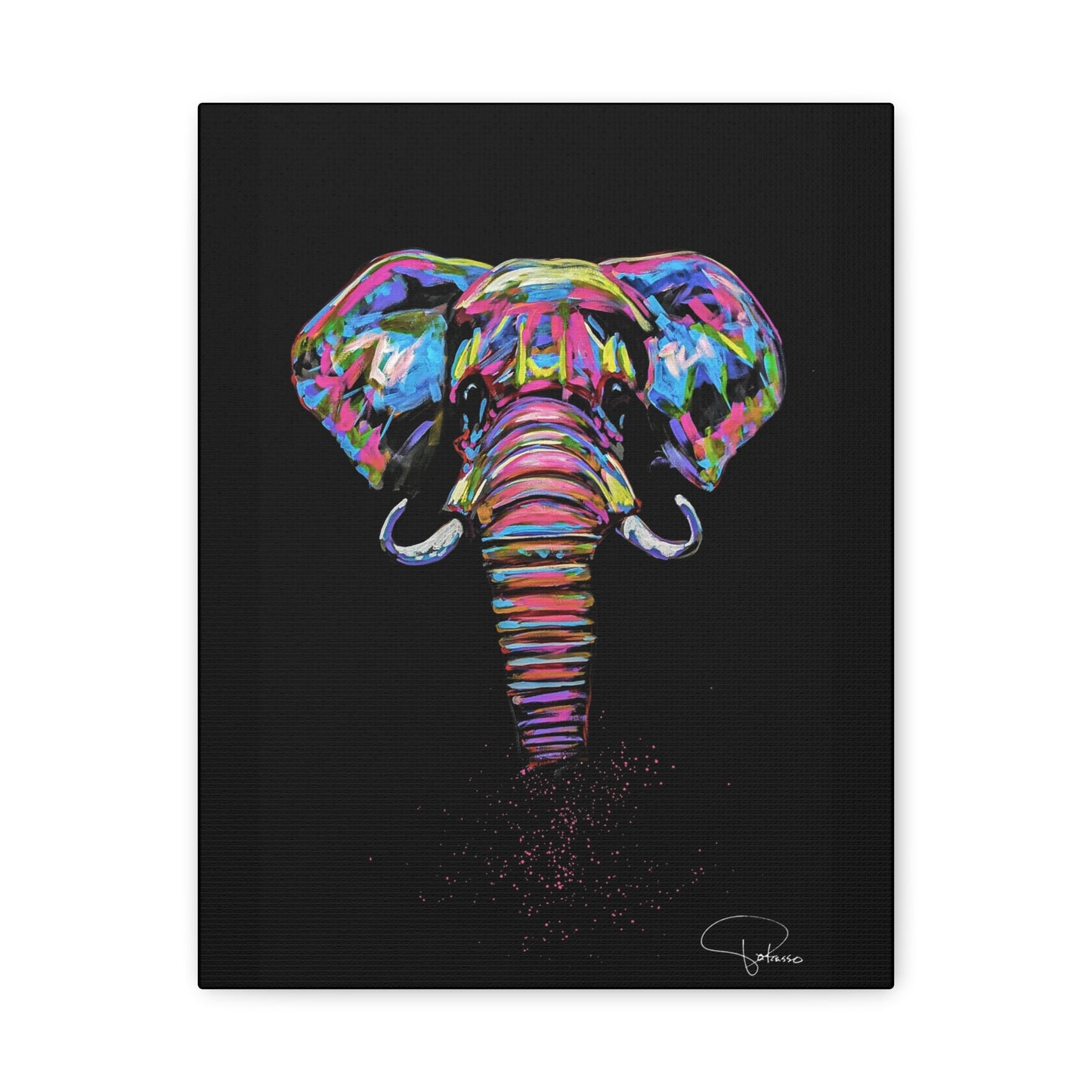 Elephant Painting Matte Canvas, Stretched, 1.25" | Patcasso