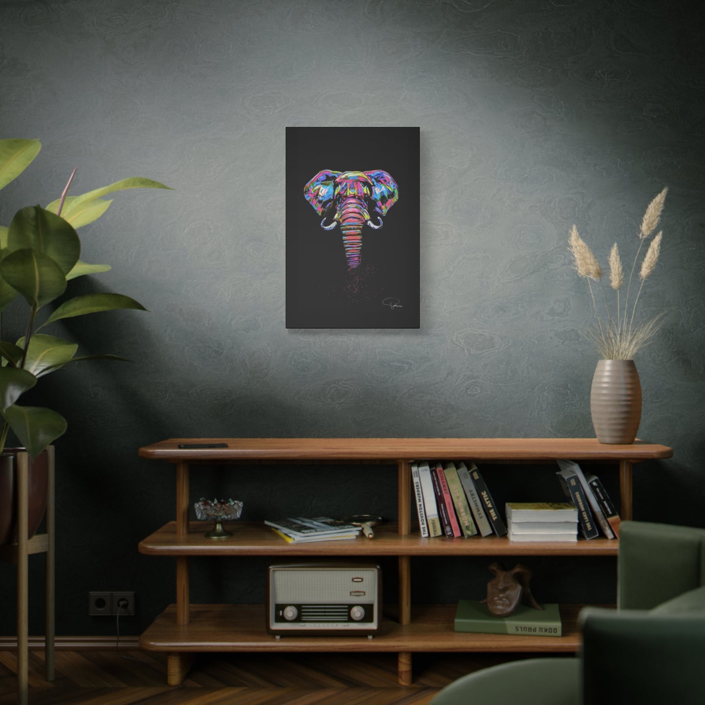 Elephant Painting Matte Canvas, Stretched, 1.25" | Patcasso