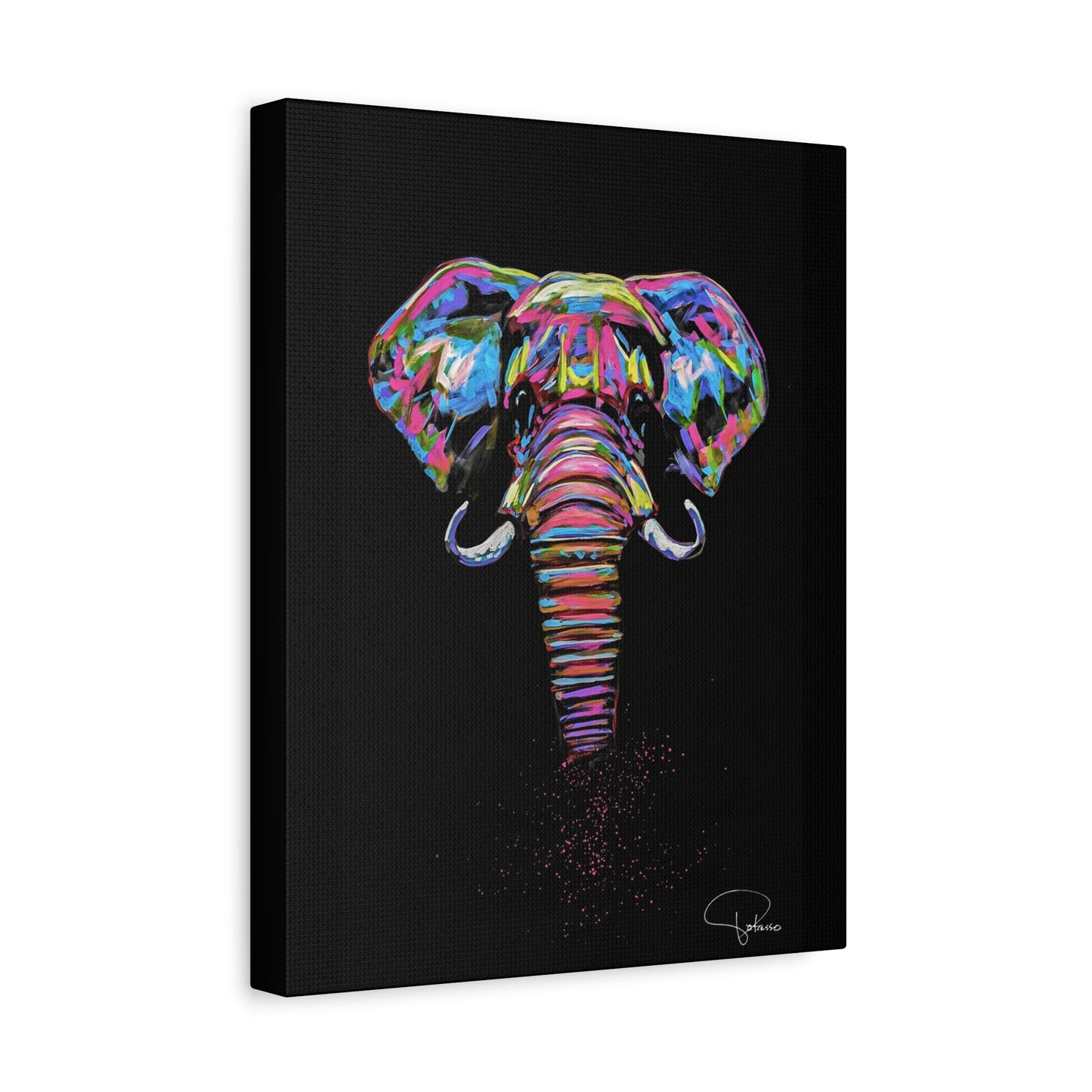 Elephant Painting Matte Canvas, Stretched, 1.25" | Patcasso