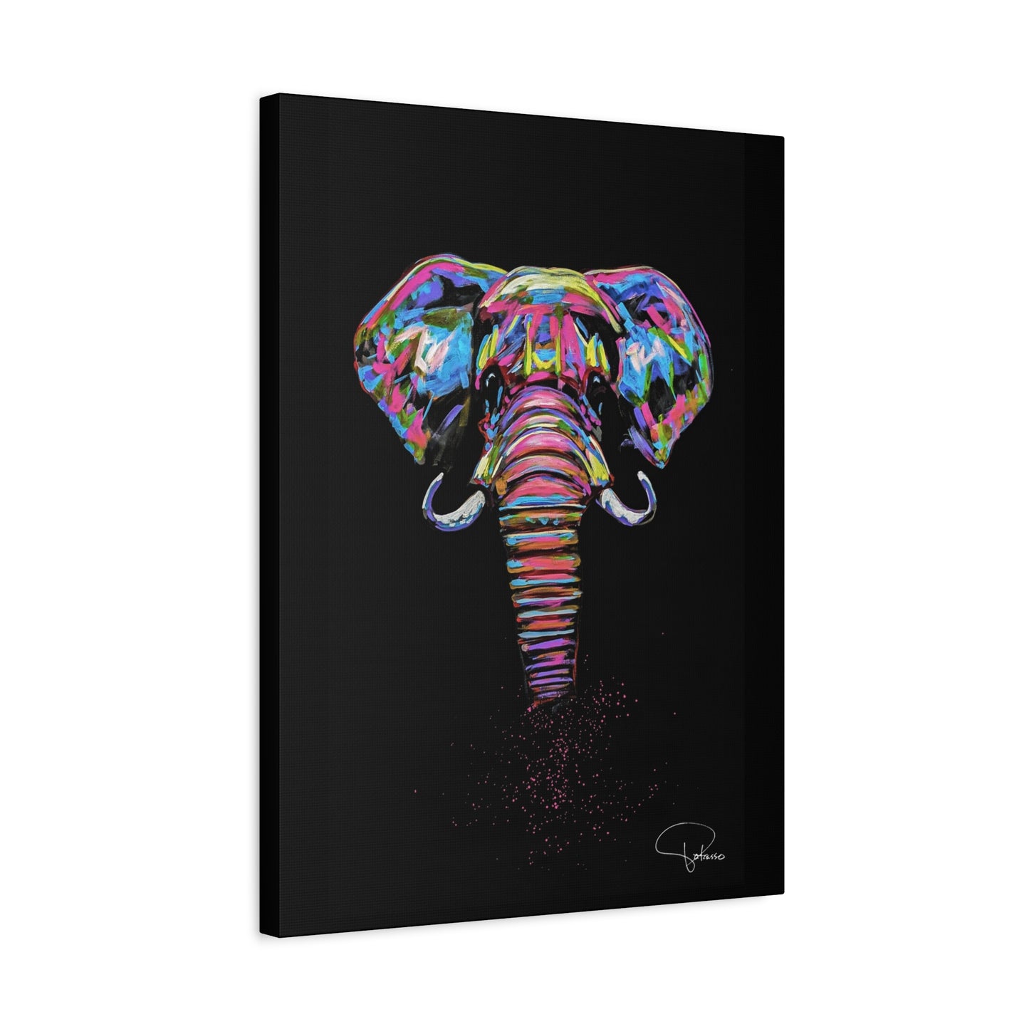 Elephant Painting Matte Canvas, Stretched, 1.25" | Patcasso