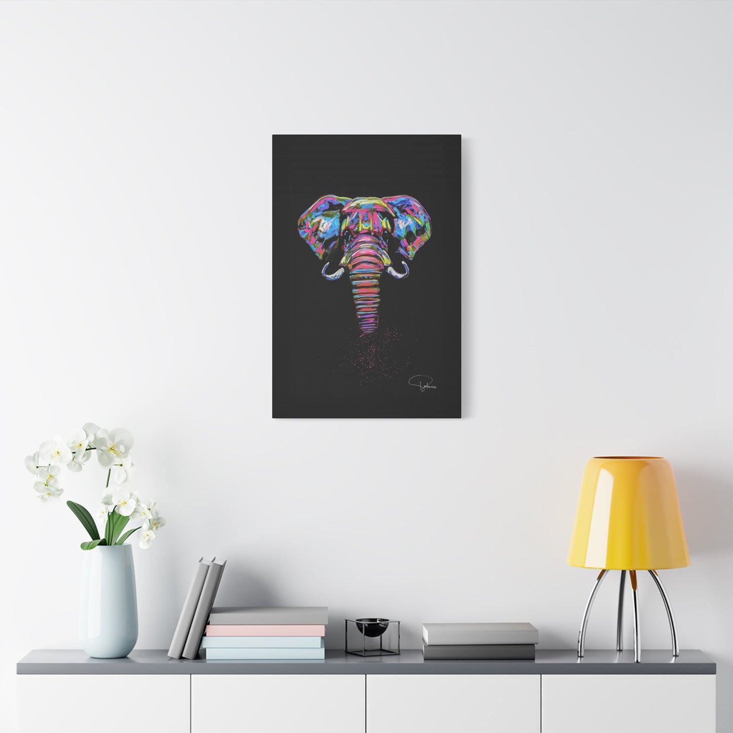Elephant Painting Matte Canvas, Stretched, 1.25" | Patcasso