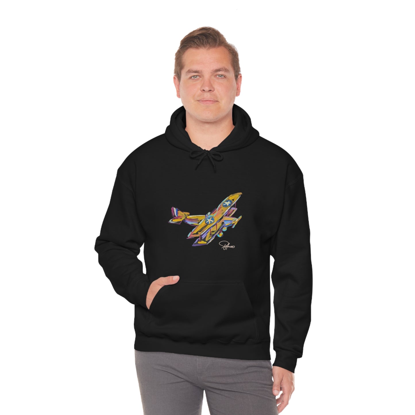 Fly High Towards Your Dreams Airplane Unisex Heavy Blend™ Hooded Sweatshirt | Patcasso