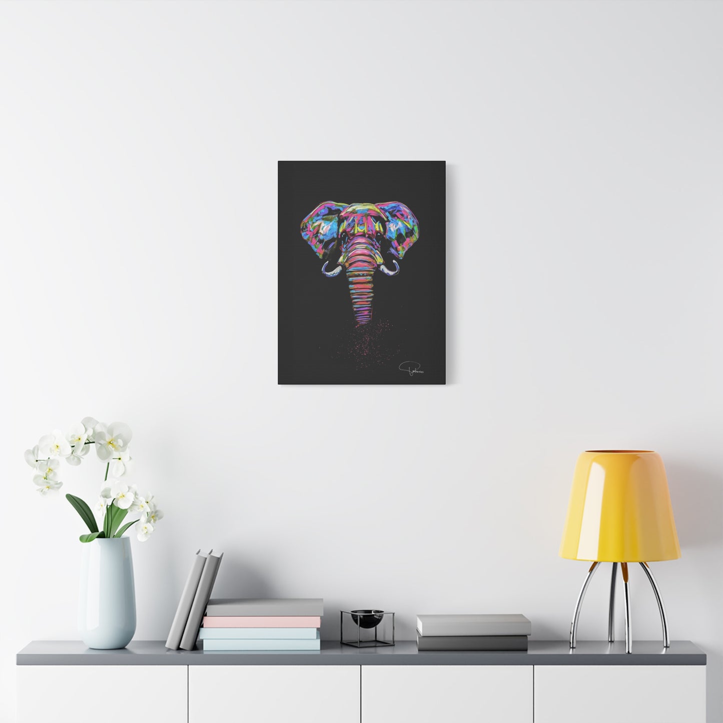 Elephant Painting Matte Canvas, Stretched, 1.25" | Patcasso