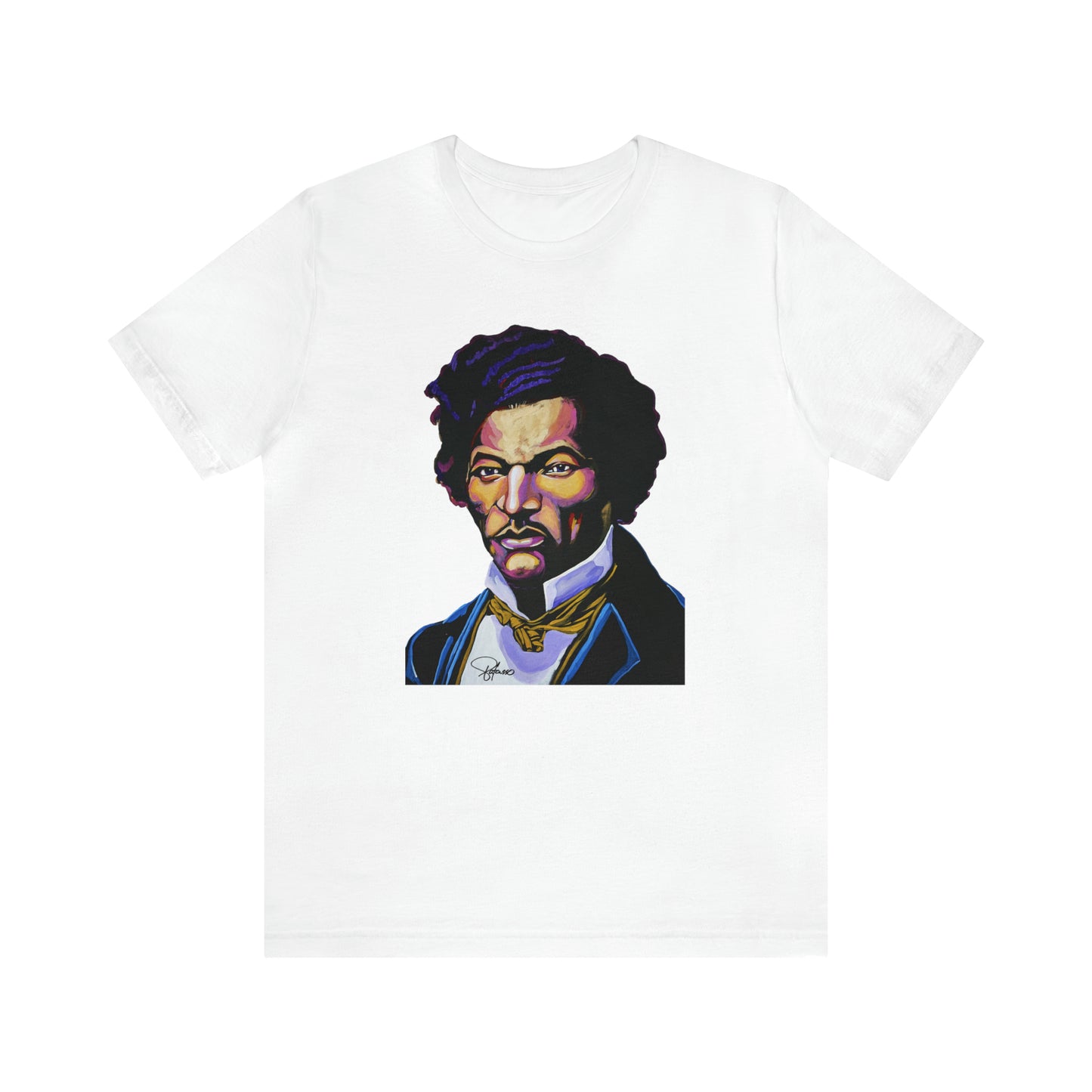 Frederick Douglass painted portrait Unisex Jersey Short Sleeve T-Shirt | Honor Black American Legends | Patcasso