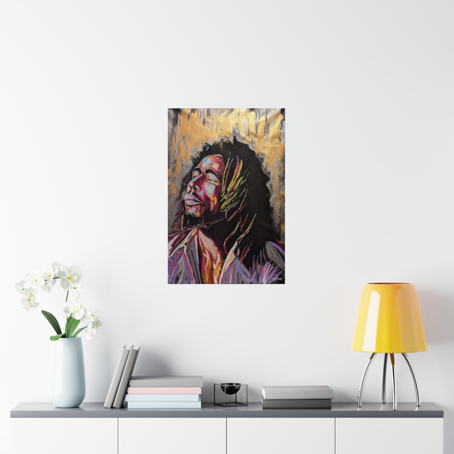 Premium Matte Vertical Posters Bob Marley Painted Portrait | Patcasso